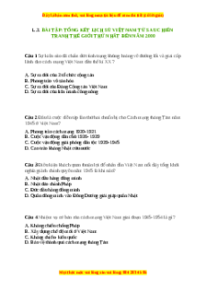 Trắc nghiệm Bài 34 Lịch sử 9: Tổng kết lịch sử Việt Nam từ sau chiến tranh thế giới thứ nhất đến năm 2000