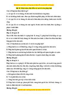 Trắc nghiệm KTPL 10 Phần hai: Giáo dục pháp luật