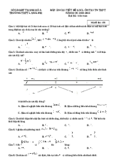 Đề thi thử tốt nghiệp Toán trường THPT Lam Kinh năm 2024