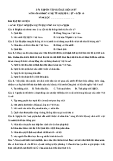 Bài tập trắc nghiệm Cuối kì 2 KTPL 10 Kết nối tri thức (có đúng sai, trả lời ngắn)