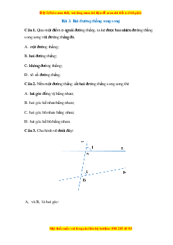 Trắc nghiệm Tia phân giác của một góc Toán 7 Cánh diều