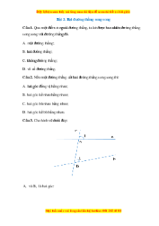 Trắc nghiệm Tia phân giác của một góc Toán 7 Cánh diều