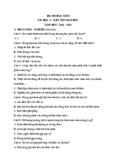 Bộ 3 đề thi Cuối kì 2 Tin học 9 Kết nối tri thức có đáp án