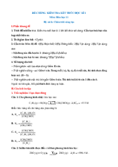 Đề cương Hóa học 11 Cuối kì 1 Chân trời sáng tạo (có lời giải)
