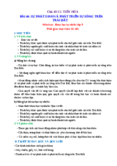 Giáo án Bài 44 KHTN 9 Cánh diều (2024): Sự phát sinh và phát triển sự sống trên Trái Đất