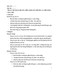 Giáo án Bài 10 Sinh học 12 Cánh diều: Mối quan hệ giữa kiểu gene, môi trường và kiểu hình
