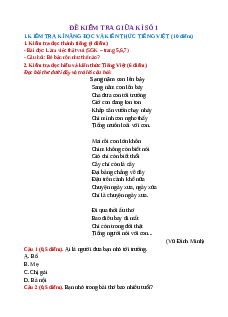 Bộ 10 Đề thi giữa kì 1 Tiếng Việt lớp 2 Cánh diều có đáp án