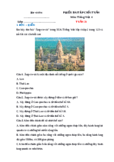 Bài tập cuối tuần Tiếng việt 4 Tuần 31 (có lời giải)