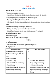 Giáo án Tuần 25 Tiếng việt lớp 1 Cánh diều