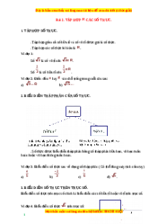 Chuyên đề Tập hợp R các số thực Toán 7 Cánh diều
