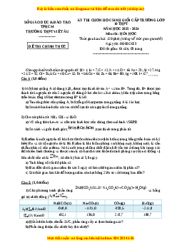 Đề HSG Hóa 10 Trường THPT Việt Âu năm 2023 có đáp án