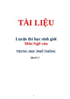 Tài liệu luyện thi HSG môn Ngữ văn THPT Quyển 2