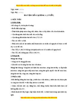 Giáo án Bài tập cuối chương 1 Toán 6 Cánh diều