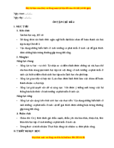 Giáo án Ôn tập chủ đề 3 Sinh học 11 Cánh diều