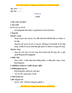 Giáo án Tuần 14 HĐTN lớp 4 Kết nối tri thức