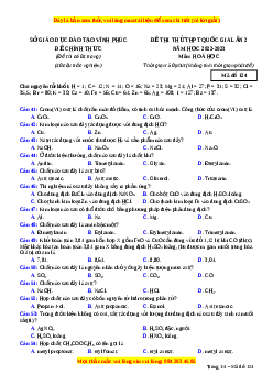 Đề thi thử Hóa học Sở Vĩnh Phúc lần 2 năm 2023