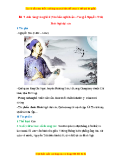 Tác giả - tác phẩm Bài 7: Anh hùng và nghệ sĩ Ngữ văn 10 Chân trời sáng tạo