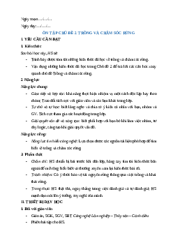 Giáo án Ôn tập chủ đề 2 Công nghệ 12 Cánh diều