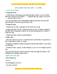 Giáo án Đơn vị đo góc. Độ (°) Toán lớp 4 Cánh diều