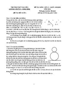 Đề thi HSG Vật Lí 10 Trường THPT Chuyên Lương Văn Tụy_Ninh Bình