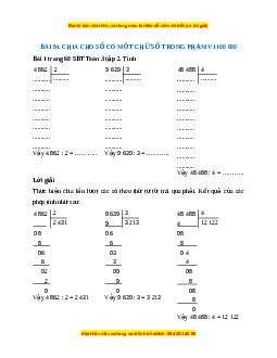 VBT Toán lớp 3 Bài 84 (Cánh diều): Chia cho số có một chữ số trong phạm vi 100 000