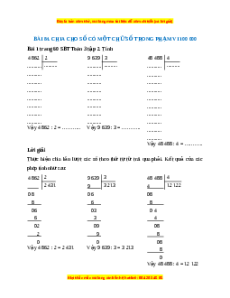 VBT Toán lớp 3 Bài 84 (Cánh diều): Chia cho số có một chữ số trong phạm vi 100 000