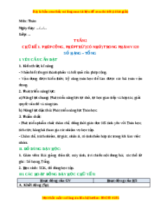 Giáo án Số hạng - Tổng Toán lớp 2 Cánh diều