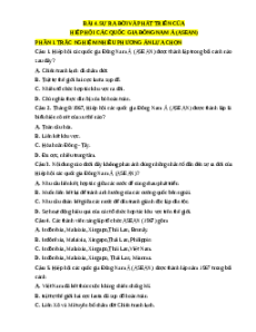 Trắc nghiệm Bài 4: Sự ra đời và phát triển của Hiệp hội các quốc gia Đông Nam Á (ASEAN) Lịch sử 12 Đúng-Sai, Trả lời ngắn 2025
