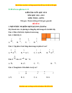Đề thi giữa kì 2 Toán 6 Kết nối tri thức (Đề 1)