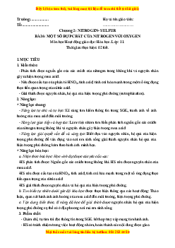 Giáo án Một số hợp chất của nitrogen với oxygen Hóa học 11 Kết nối tri thức