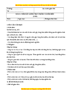 Giáo án Bài 21 Khoa học lớp 4 (Kết nối tri thức): Nấm gây hỏng thực phẩm và nấm độc