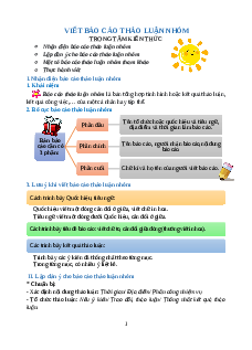 Chuyên đề Viết báo cáo thảo luận nhóm lớp 4