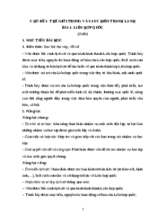 Giáo án Bài 1 Lịch sử 12 Cánh diều (2024): Liên hợp quốc