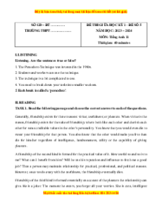 Đề thi giữa kì 1 Tiếng Anh 11 Global success (Đề 5 kèm file nghe)