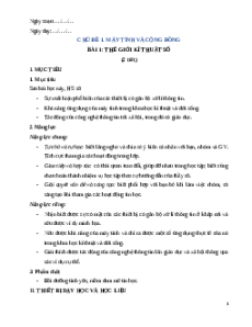 Giáo án Bài 1: Thế giới kĩ thuật số Tin học 9 Kết nối tri thức