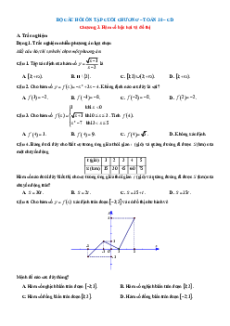 Bài tập ôn tập + Đề kiểm tra Toán 10 Cánh diều chương 3