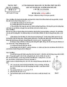 Đề thi HSG Vật Lí 11 Trường THPT Chuyên Vĩnh Phúc
