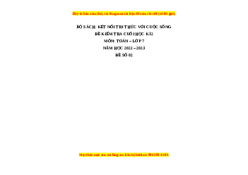 Đề thi cuối học kì 2 Toán 7 Kết nối tri thức có đáp án (Đề 2)