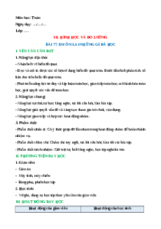 Giáo án Biểu đồ hình quạt tròn Toán lớp 5 Cánh diều