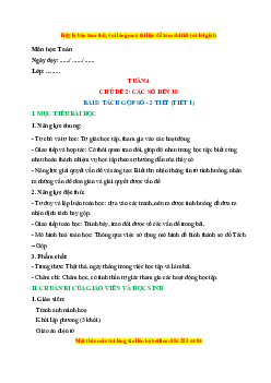 Giáo án Tách gộp số Toán lớp 1 Chân trời sáng tạo