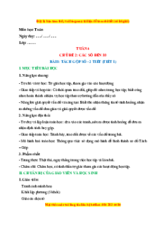 Giáo án Tách gộp số Toán lớp 1 Chân trời sáng tạo