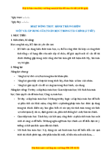 Giáo án Một vài áp dụng của toán học trong tài chính Toán 11 Kết nối tri thức