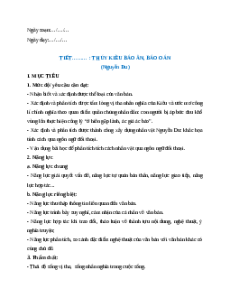 Giáo án Thúy Kiều báo ân báo oán Ngữ Văn 9 Chân trời sáng tạo