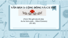 Giáo án Powerpoint Cộng đồng và cá thể Ngữ văn 11 Kết nối tri thức