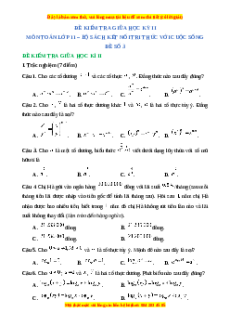 Đề thi giữa kì 2 Toán 11 Kết nối tri thức (Đề 3)