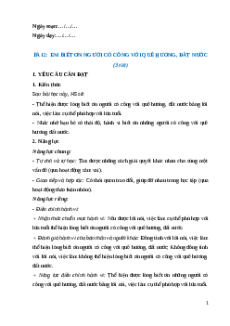 Giáo án Bài 2: Em biết ơn người có công với quê hương, đất nước Đạo đức lớp 5 Chân trời sáng tạo