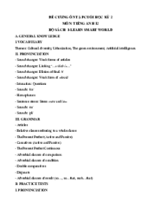 Đề cương ôn tập Cuối kì 2 Tiếng Anh 12 ilearn Smart world có đáp án