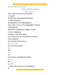 Trắc nghiệm Mệnh đề Toán 10 Kết nối tri thức