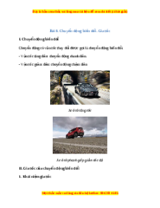 Lý thuyết Vật lý 10 Kết nối tri thức Bài 8: Chuyển động biến đổi. Gia tốc