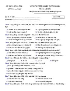 Đề thi thử tốt nghiệp Lịch sử Sở Giáo dục Hà Tĩnh năm 2024